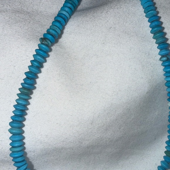 Teghut Natural Turquoise Heishi Necklace | Rare | 16” - Picture 5 of 11
